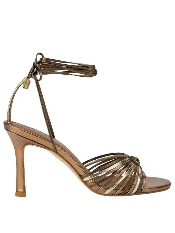 Kurt geiger - braon-zlatne ženske sandale