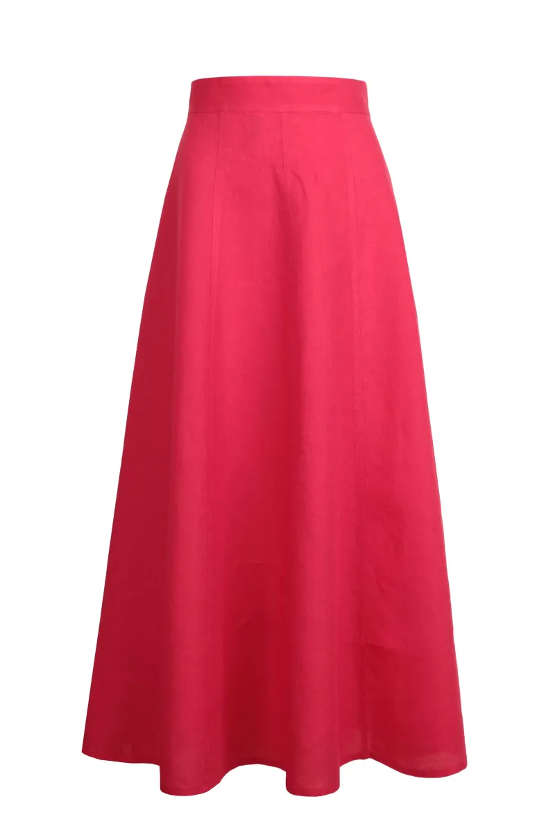Lanena suknja - pink