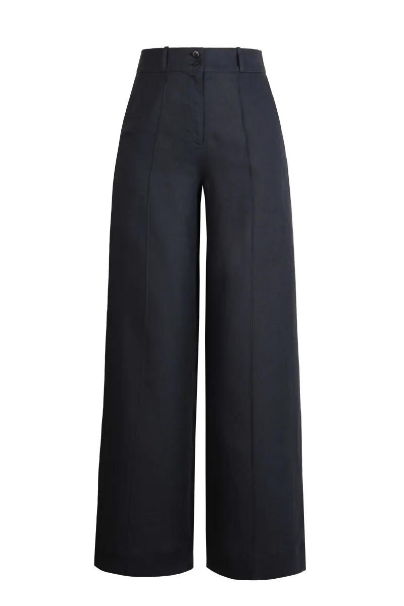 Lanene pantalone - marin plava