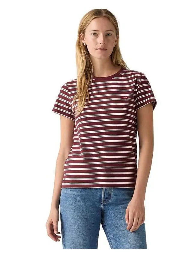 Levis - bordo-bela ženska majica