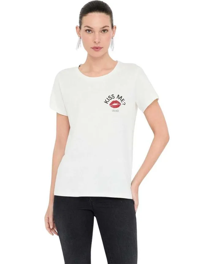 Liu jo - bela pamučna majica za žene