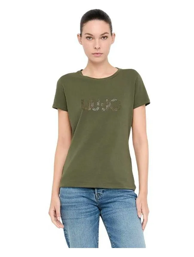 Liu jo - maslinasta pamučna ženska majica