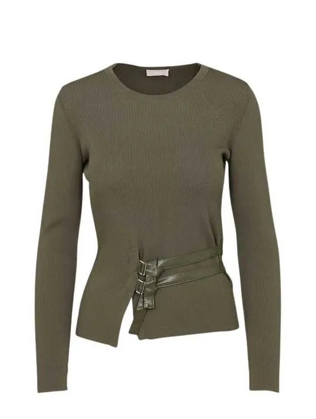 Liu jo - maslinasti ženski džemper