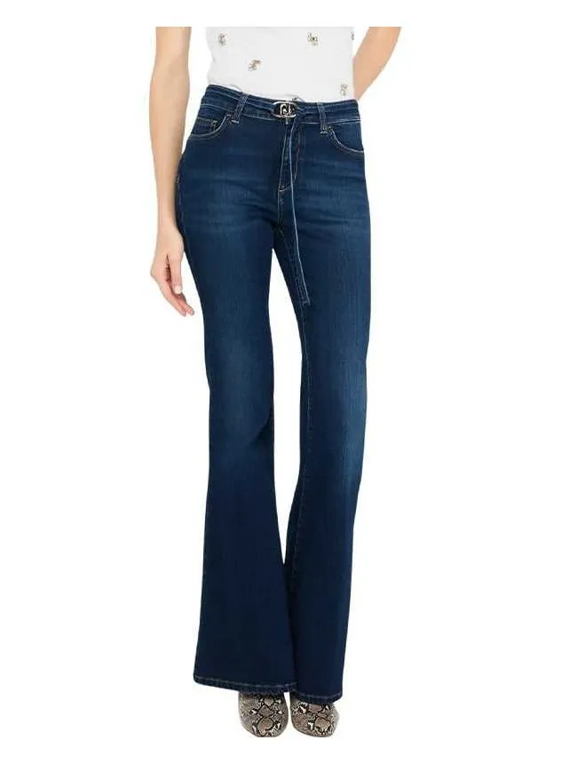 Liu jo - tamnoplave ženske pamučne zvonaste farmerke