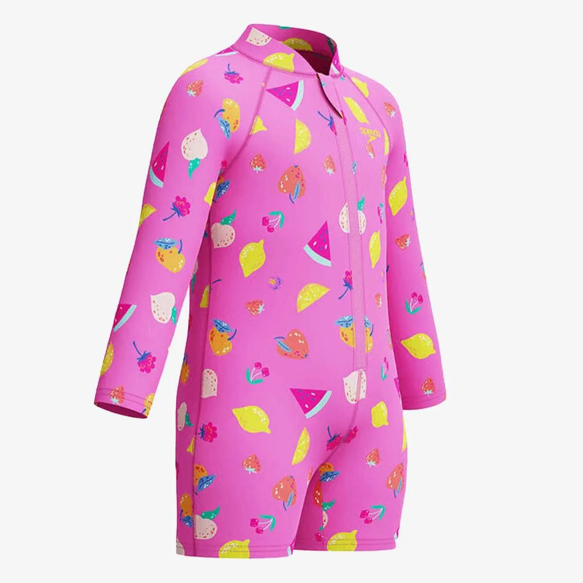 Long sleeve print zip one piece