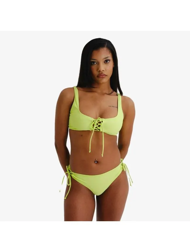 Lycra bikini set with lattice detailing
