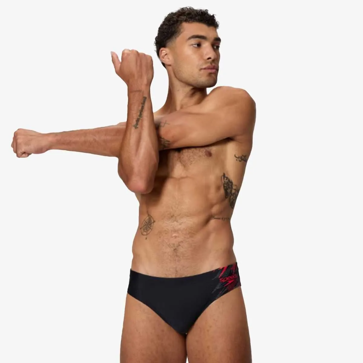 Medly logo brief 7cm blk/red