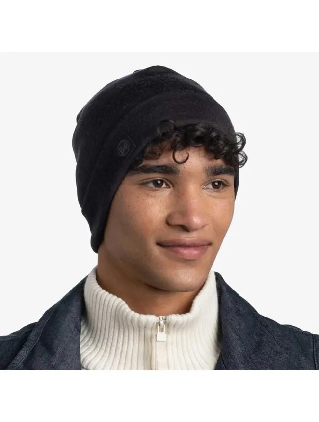Merino heavyweight beanie solid black