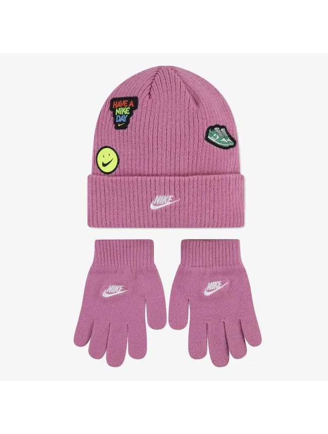 Nan nike patch peak beanie set