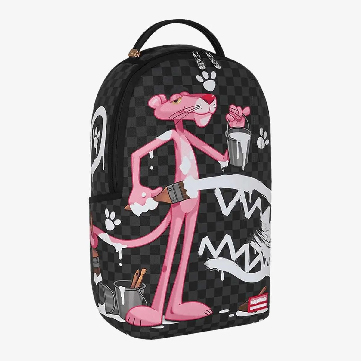 Pink panther painting backpack