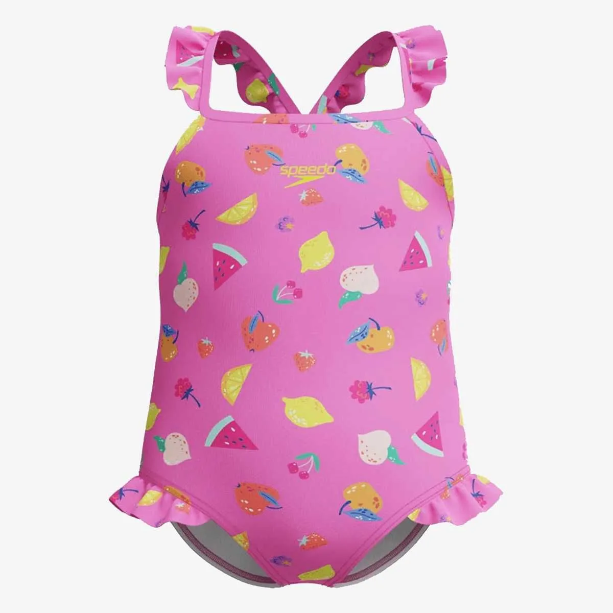 Print frill thinstrap one piece