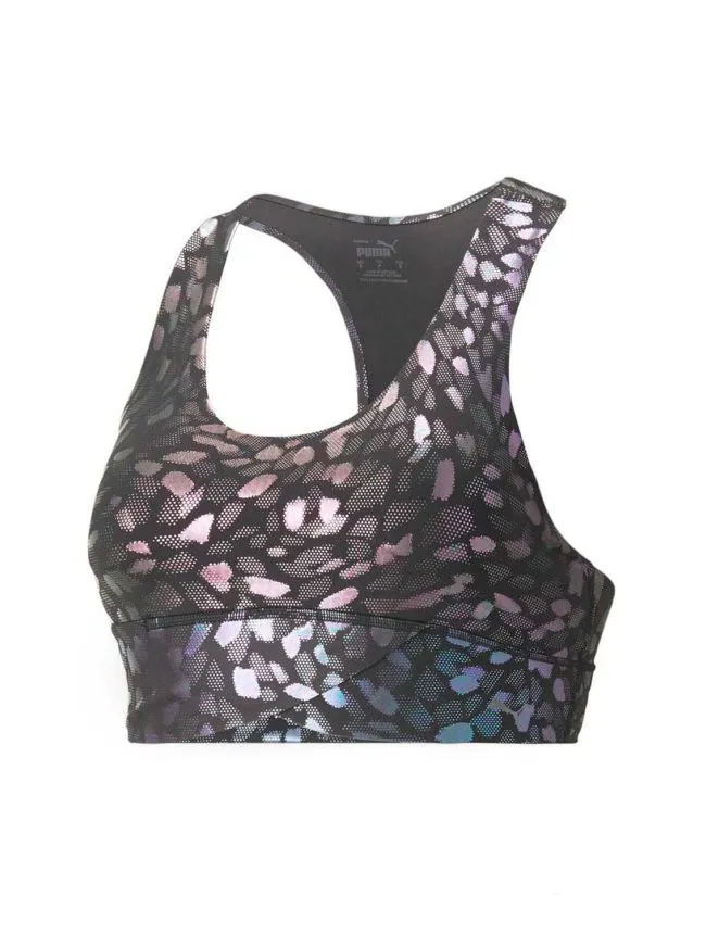 Puma mid impact forever luxe ellavate graphic bra