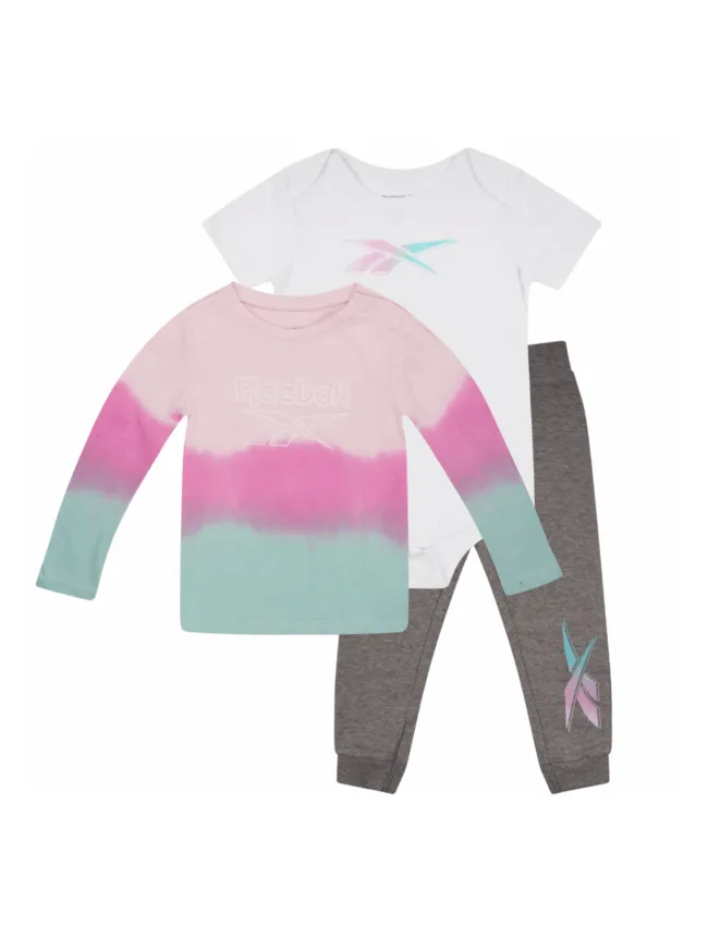 Reebok set za bebe devojcice tri dela, sivo beli
