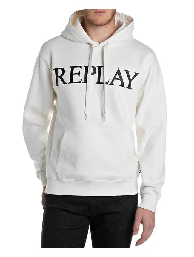 Replay - beli muški logo duks