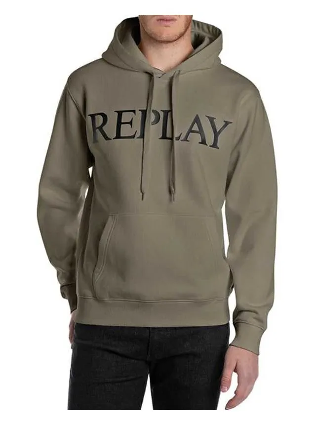 Replay - maslinasti muški logo duks