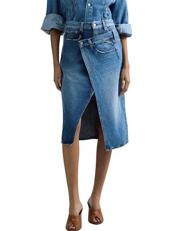 Replay - midi denim suknja