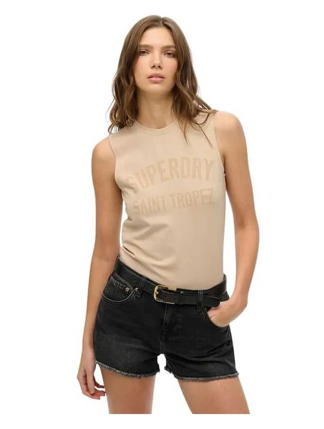 Superdry - bež slim fit ženska majica