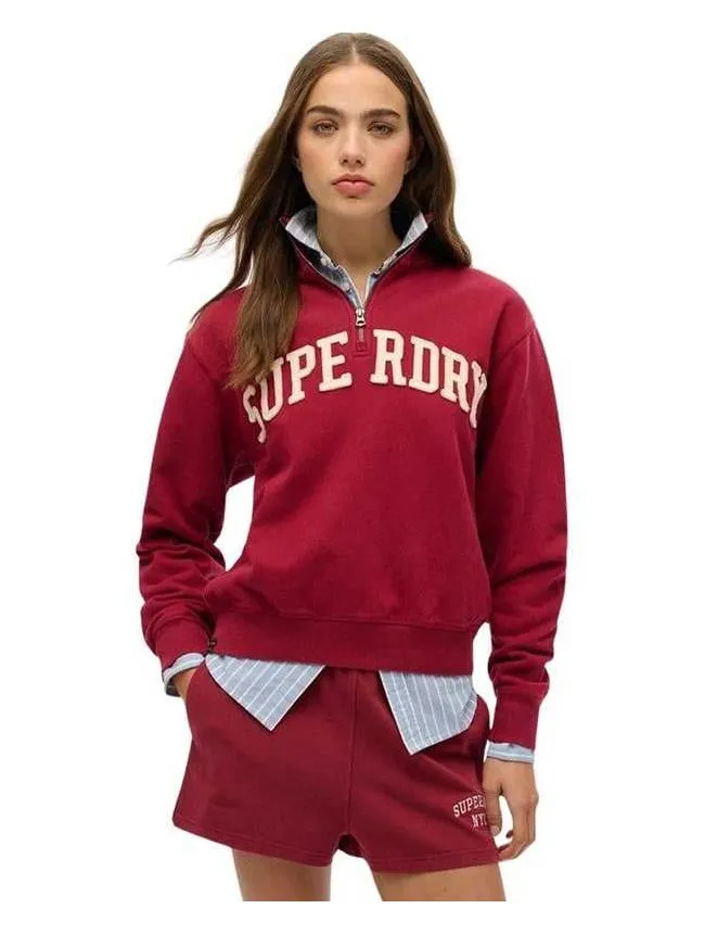 Superdry - loose fit bordo ženski duks