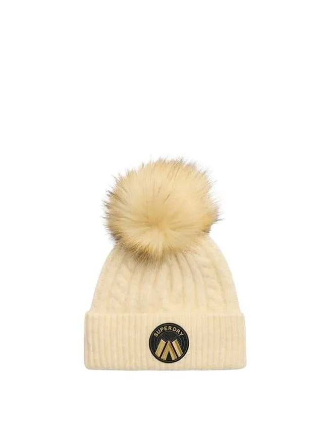Superdry - pletena ženska pom-pom kapa