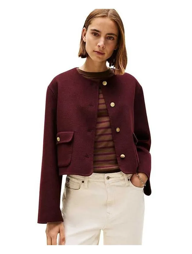 Tommy hilfiger - bordo ženska jakna