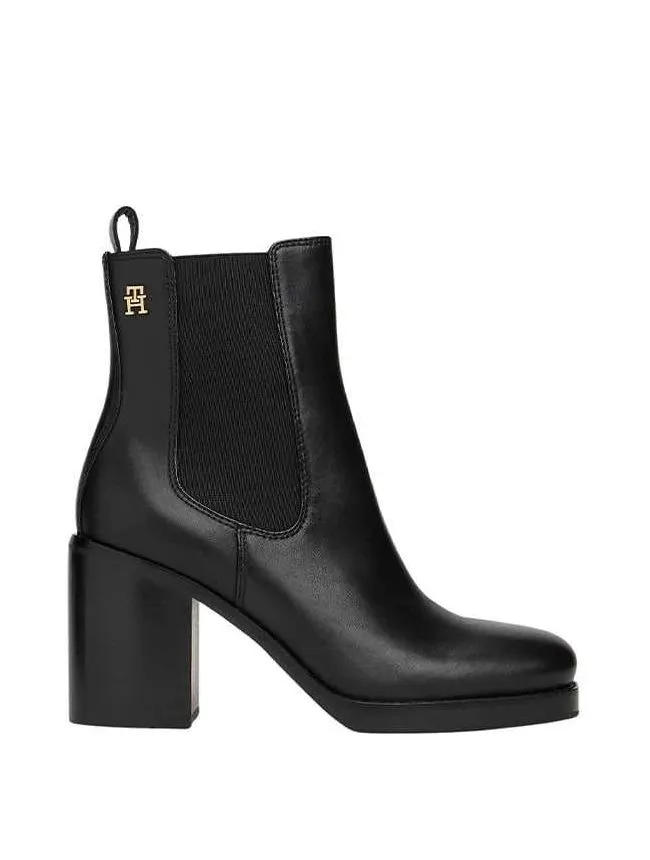 Tommy hilfiger - kožne crne ženske čizme