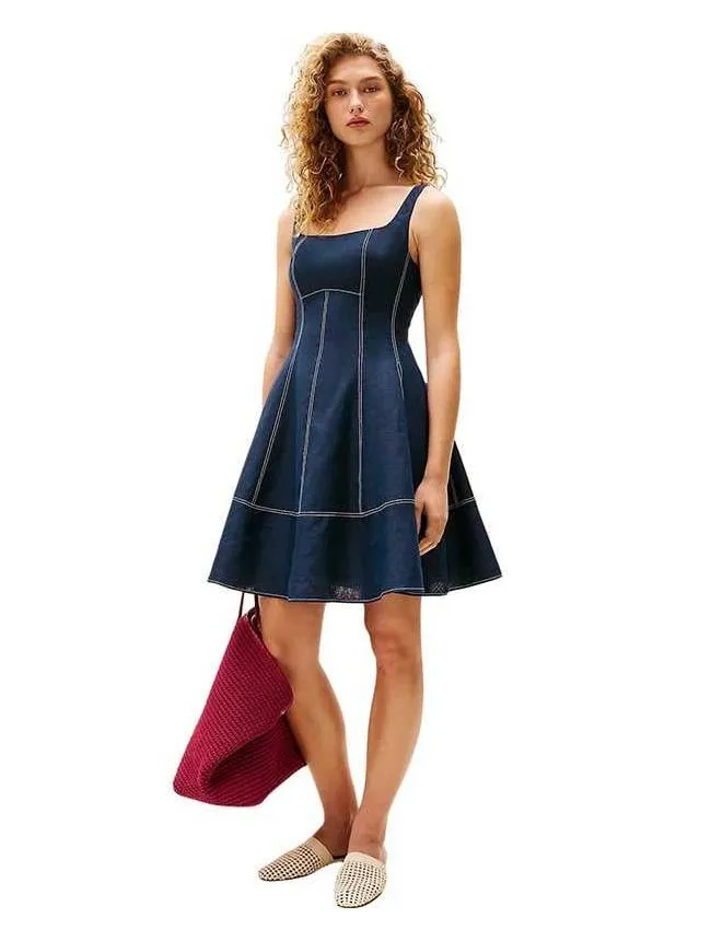 Tommy hilfiger - lepršava teget haljina