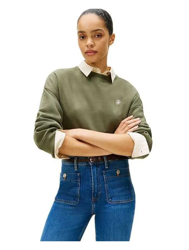 Tommy hilfiger - maslinasta dukserica za žene