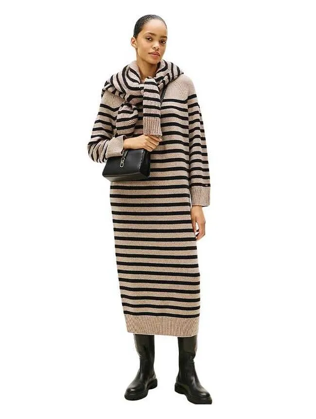 Tommy hilfiger - prugasta midi haljina