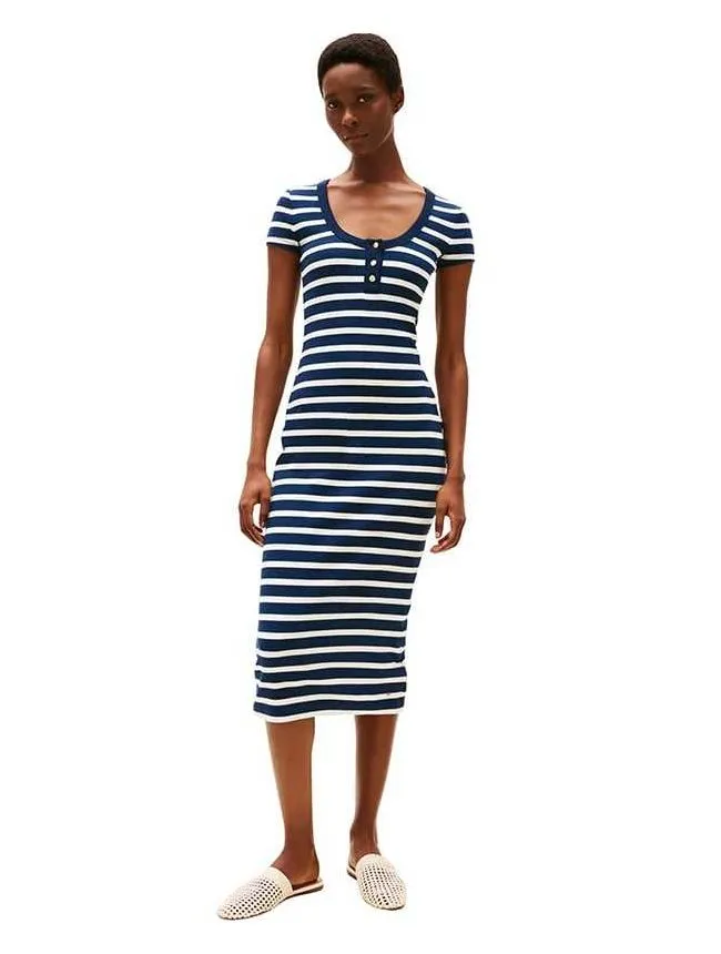 Tommy hilfiger - prugasta midi haljina