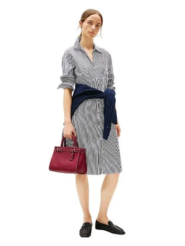 Tommy hilfiger - prugasta midi košulja-haljina