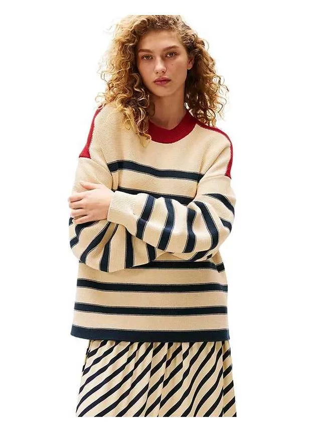 Tommy hilfiger - prugasti ženski džemper