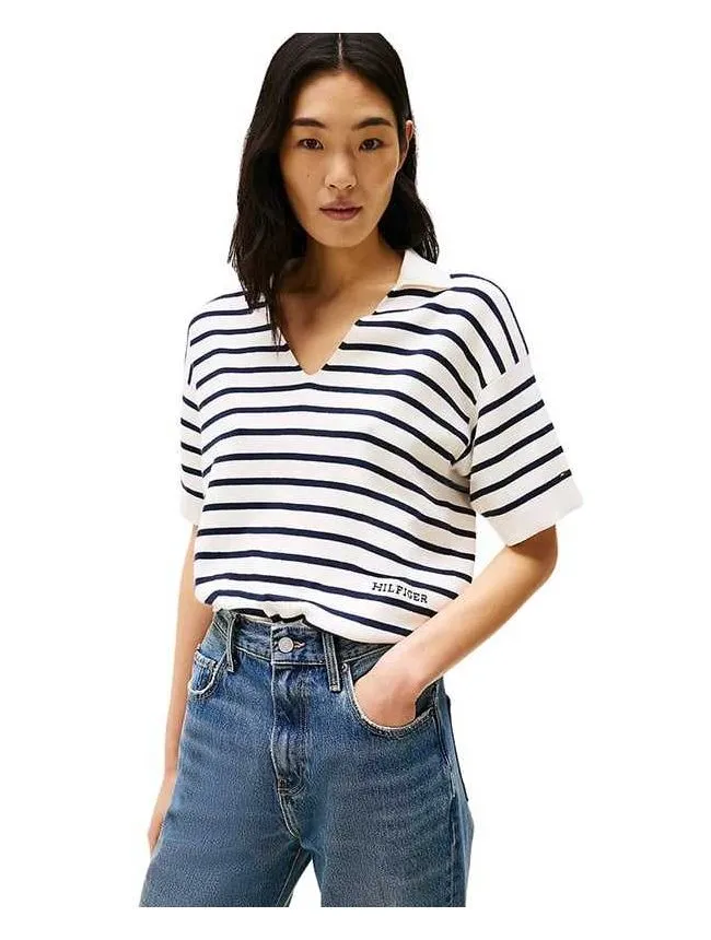 Tommy hilfiger - prugasti ženski džemper