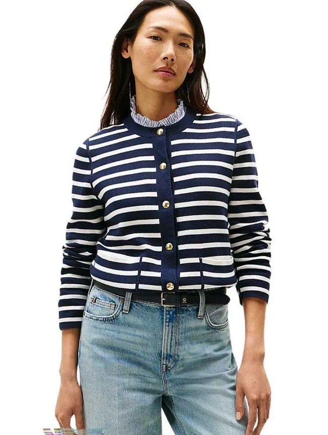 Tommy hilfiger - prugasti ženski kardigan