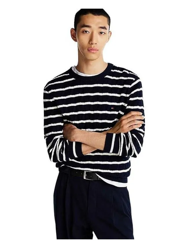 Tommy hilfiger - prugasti muški džemper