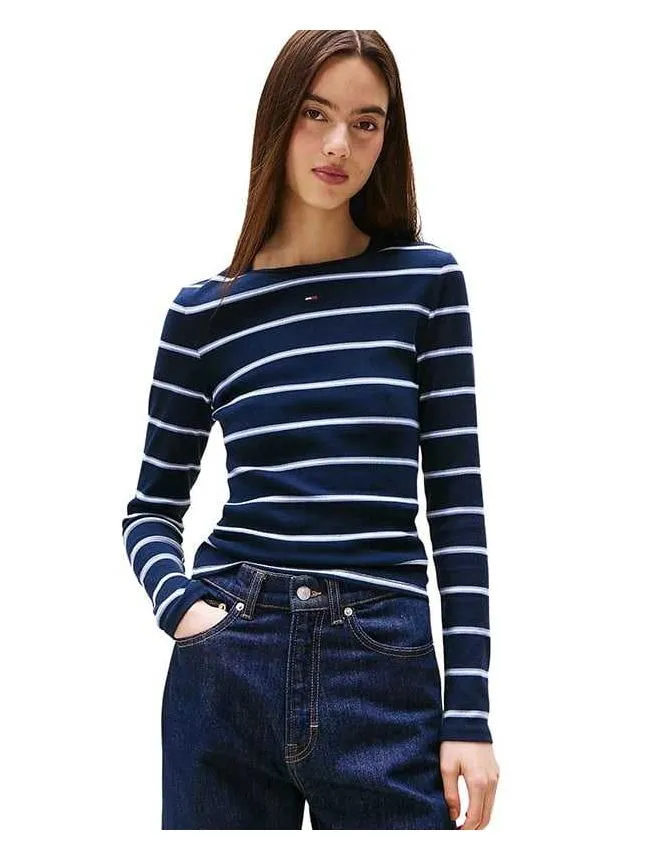 Tommy hilfiger - rebrasta ženska majica