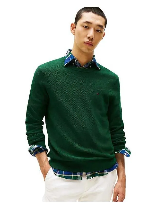 Tommy hilfiger - tamnozeleni muški džemper