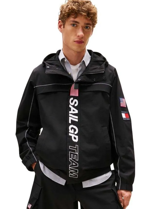 Tommy hilfiger x u.s. sail gp team - crna muška jakna