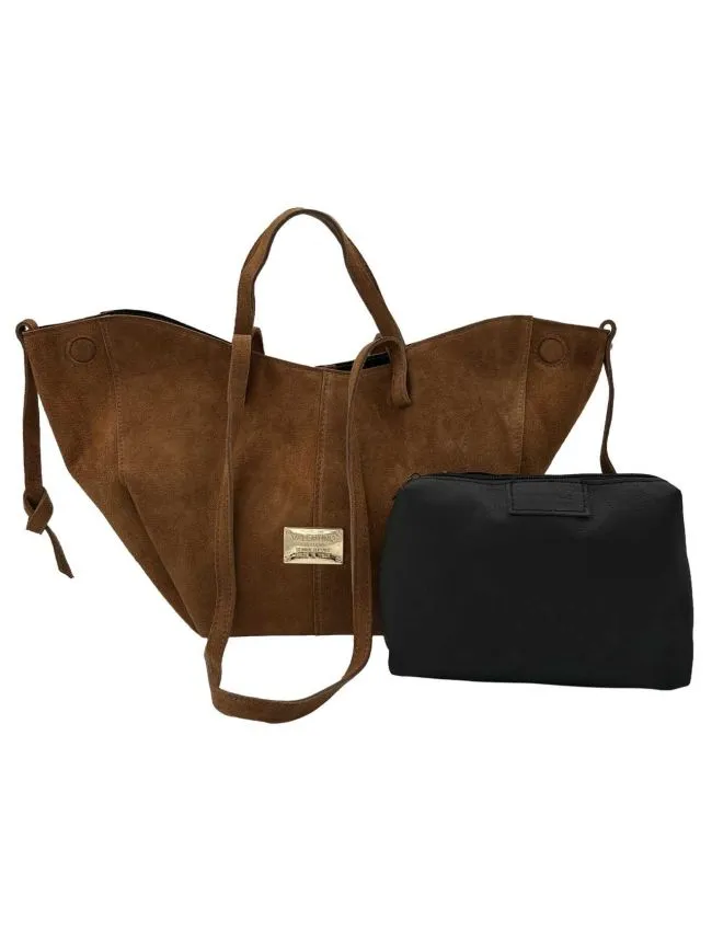 Valentino creations Ženska torba od bruŠene koŽe v885 braon