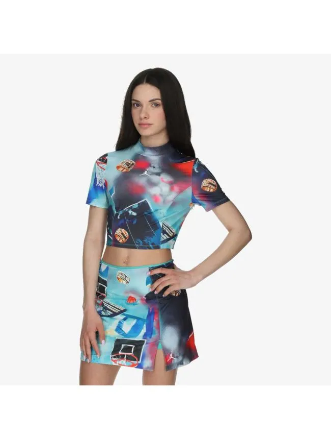 W j ss knit top aop