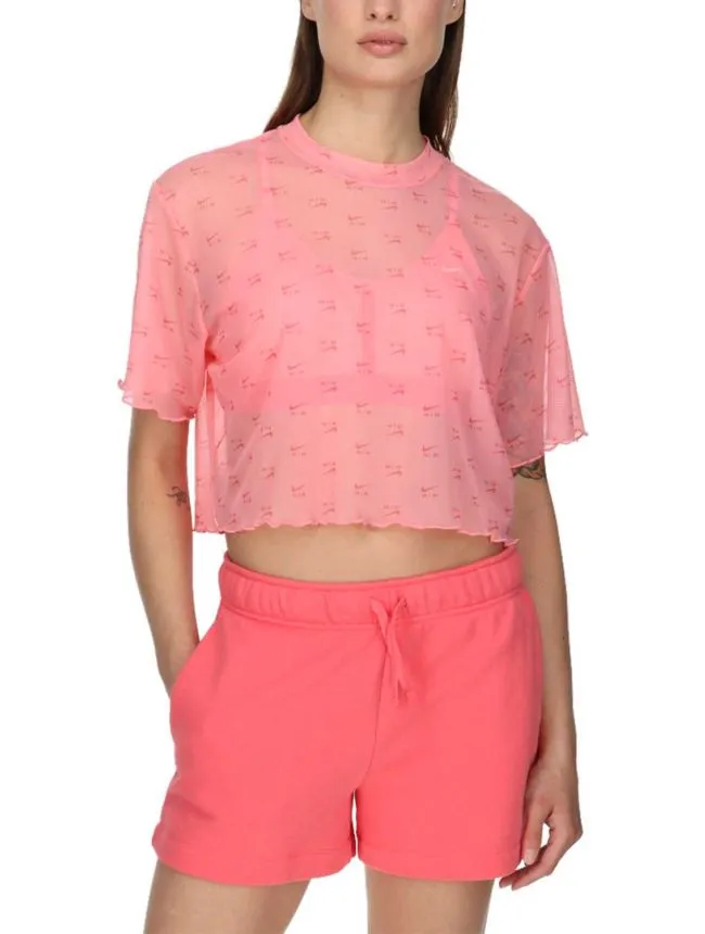 W nsw air aop mesh ss crop top