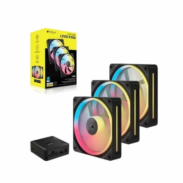 Corsair 3x120mm iCUE LINK LX120-R RGB PWM Reverse Fans Starter, CO-...