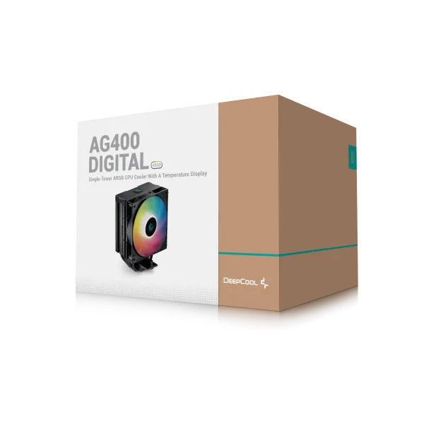 DeepCool AG400 DIGITAL ARGB 4xHeat Pipe, Real-TimeCPU Screen, 220W 120mm 2100rpm 76CFM, B
