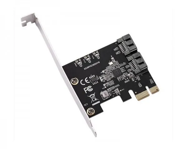 E-GREEN PCI-Express kontroler 2-port SATA III int. Kartica JMB582 C...