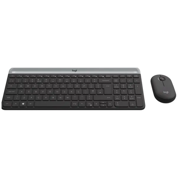 LOGITECH Slim Wireless Keyboard and Mouse Combo MK470 - GRAPHITE - ...
