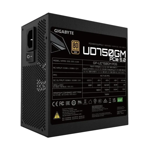 Napajanje 750W Gigabyte GP-UD750GM PG5 Gold modularno