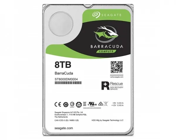 SEAGATE 8TB 3.5" SATA III 256MB 5.400rpm ST8000DM004 Barracuda Guar...