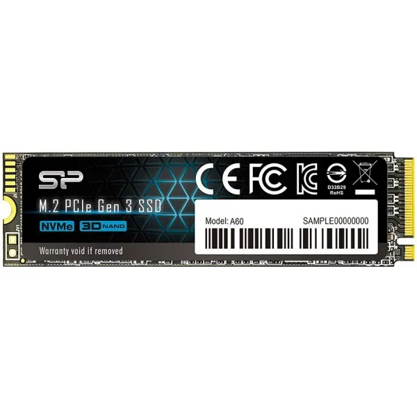 SILICON POWER A60 256GB SSD, M.2 2280, PCIe Gen3x4, SLC Cache, Read...