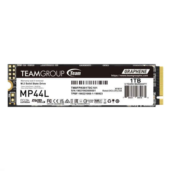 SSD M.2 NVMe TeamGroup 1TB MP44L Gen4x4 5000MBs4500MBs TM8FPK001T0C101