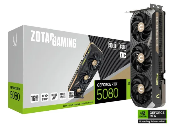 SVGA Zotac RTX 5080 SOLID CORE OC 16GB GDDR7 256bit, ZT-B50800J2-10P