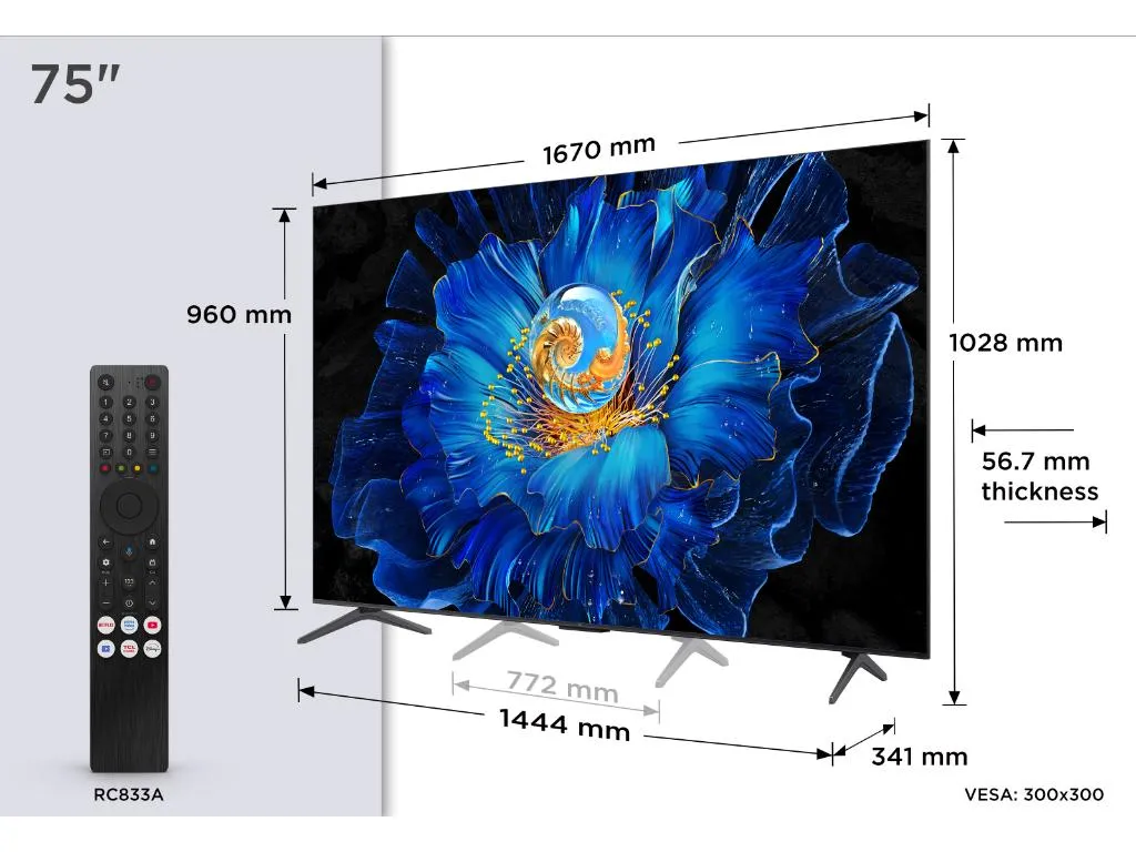 Televizor TCL 75C6KSQLED MiniLED754K UHD60HzGoogle TVcrna ( 75C6KS )